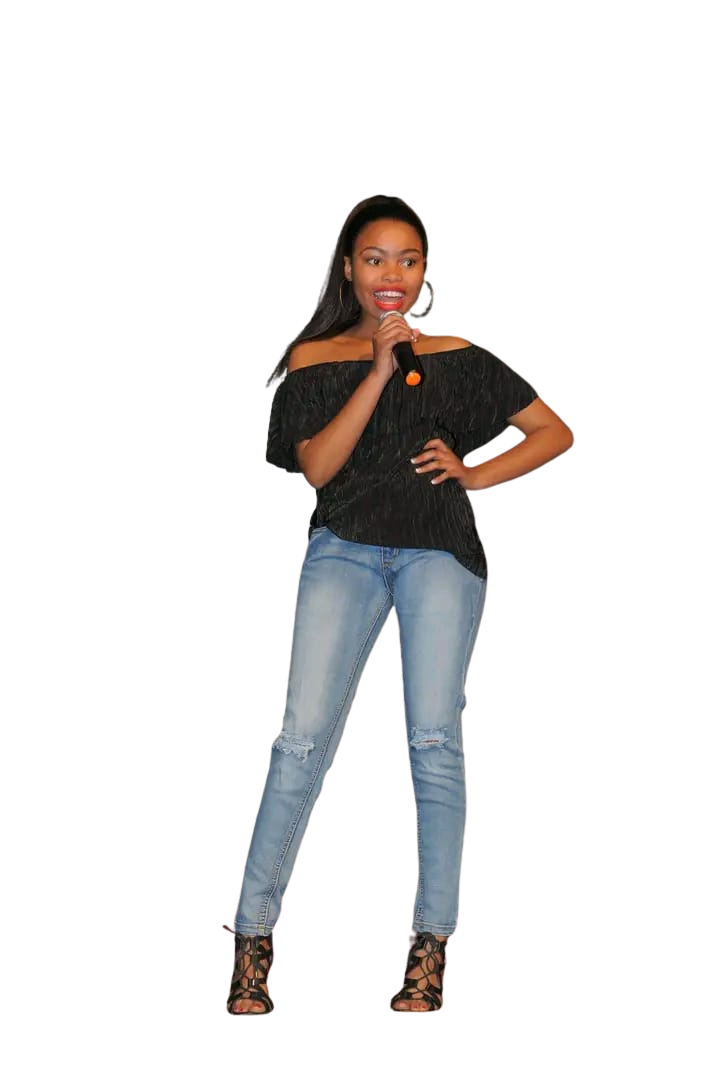 A Miss Moqhaka participant speaking at a workshop